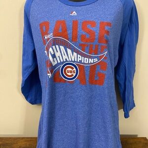Chicago Cubs Champions Majestic Blue Long Sleeve Tee